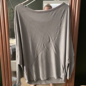 Off the shoulder grey sweater